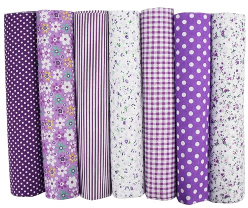 7 Stück Kinderstoffe Zum Nähen, Stoffe Zum Nähen Meterware, DIY Stoffe Set 50 x 50 cm, Nähen, Fabric Für Puppenkleidung, Geschenke, Basteln