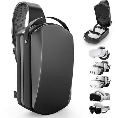 Large Carrying Case Compatible with Meta Quest 3/3S/2/VISION PRO 2/Pico 4/GALAXY XR, Hard Travel Case Compatible with Battery Head Strap, Controllers, Waterproof and Shockproof Portable Bag (Black)