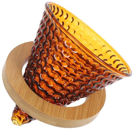 LOLIPPYY Filtro de Café de Vidrio Reutilizable con Embudo para Vertido Manual Resistente al Calor Compacto y Portátil para Uso Hogar Oficina y Cafetería