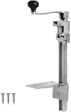 Abrelatas comercial resistente para 11100, 48 cm, resistente para montaje en mesa, abrelatas manual para latas de hasta 13 pulgadas de alto, base de acero chapado en acero inoxidable