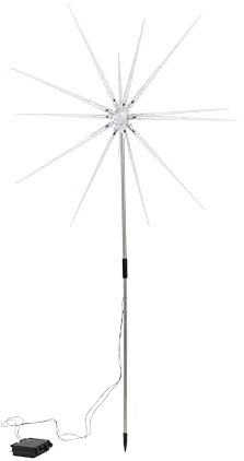 LED Gartenstecker Polar Stern kaltweiss Batteriebetrieb Timer Höhe 95cm 76477