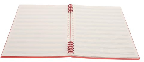 B5 Notenheft mit Herausnehmbaren Blättern für Kinder | Rote Vintage Ausführung, Kunststoff und Papierausführung, Schmaler Notensystem Aufbau, für Musikunterricht und Heimlernen