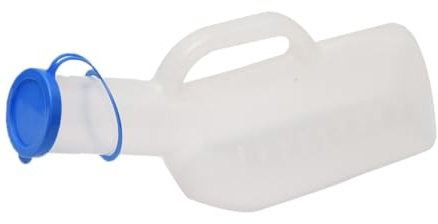 DONFAMDS Large Capacity 1000ml Male Urinal Bottle with Lid and Scale, Portable Plastic Chamber Pot for Bedridden Elderly, Children’s Night Urinal, Patient Bathroom Aid