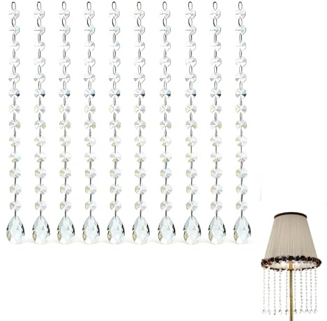 Paranco per Lampadario di Cristallo con Gocce di Cristallo K9, 10 Pezzi di 40 cm, Cattura Luce Solare, Adatto per Decorazioni, Lampadari, Gioielleria e Regali