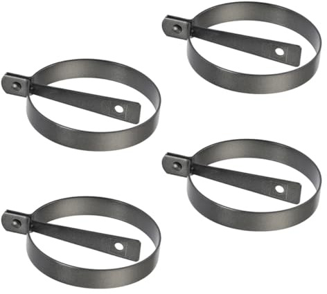 LOORGVEL 4 Moldes Antiadherentes para Huevos Fritos, Redondos y Gruesos, Anillos de Huevo para Cocina, Utensilios para Freír, Aptos para Desayuno y Repostería