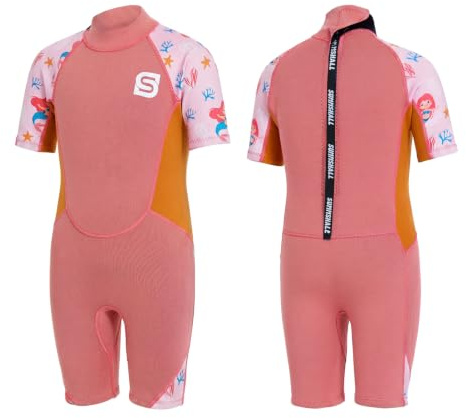 Summshall våtdräkt barn, 2 mm neopren termo Shorty baddräkt för pojkar, flickor och småbarn flexibel, varm, SPF 50+ solskydd för simning, surfing, för strand, vattensporter