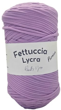 Fettuccia in Lycra per Uncinetto 400g 110m – Filato Elastico per Borse, Accessori Handmade, Cordino Morbido Resistente per Crochet, Ideale per Borse Fai da Te, Cestini (Lilla)