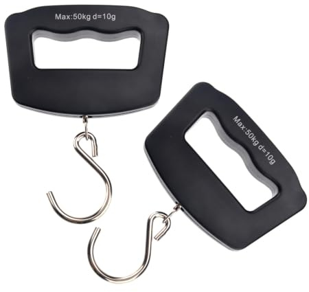 Tofficu Balance Portable pour Bagages 2pcs avec Écran LCD Rétroéclairé, Poignée Ergonomique en Plastique, Mesure Stable, pour Voyage et Emballage