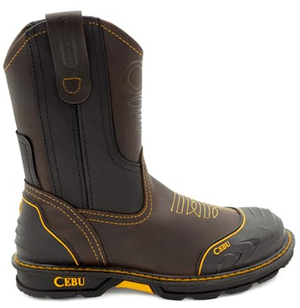 CEBU | Farmer Boots | Work Boots for Men | Handcrafted | Shark Shield Technology | For Professional Jobs | 8.5 US | Brown