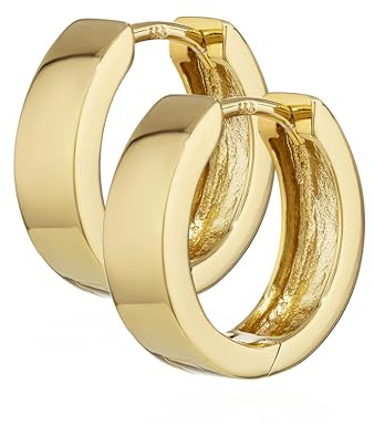 NKlaus Klappcreolen aus 333 Gold echt, glänzend, 14,3 x 4,2 mm, 2 Stück | Paar Ohrringe aus 8 Karat Gelbgold für Damen und Kinder; 1,8 mm stark, 2,92 g, mit Klappbügel
