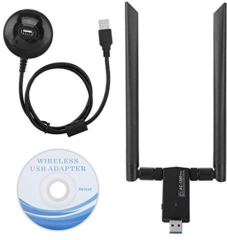 Oumij Scheda di Rete Wireless USB 5.8G Dual-Band WiFi Dongle Adapter 2.4GHZ / 300Mbps 5GHZ / 866Mbps Alta velocità di Trasmissione Wireless Dual Frequency Selection WiFi Receiver