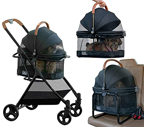 Pet Gear, A Vermont Family Owned Company Since 1936, 3-in-1 Travel System, View 360 Stroller Converts to Carrier and Booster Seat with Easy Click N Go Technology, for Small Dogs & Cats, 4 Colors
