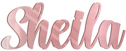 Print Maniacs Any Name Text Wooden Colour Personalised Mirror Bedroom Nursery Hanging Door Sign Wall Decoration Plaque (Font Style 2, Rose Gold Mirror)