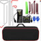 Menborn Kit di Attrezzi per Auto 16 Pezzi con 2 Cuneo d'Aria Bag/Distanziatore/Fermaporta/Leva, Kit Utensile di Smontaggio Riparazione Automatica, Riparazione Automatica