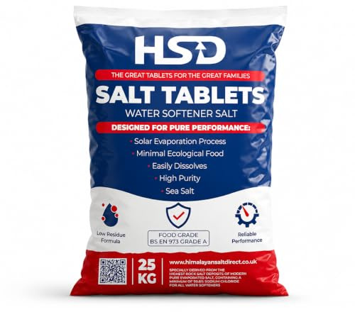 HSD Himalayan Salt Direct HSD 25 Kg Salt Tablets Water Softener Compatible to All water softner Machines 100% Genuine British salt tablets for water softener Of Premium Quality (1 Bag)