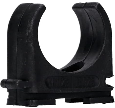 100 Stück M25 Rohr-Klemmschellen PP Kunststoff M16-M50 16mm bis 50mm | für Stangenrohr Isorohr Leerrohr anreihbar zum Festschrauben Schwarz Voxura