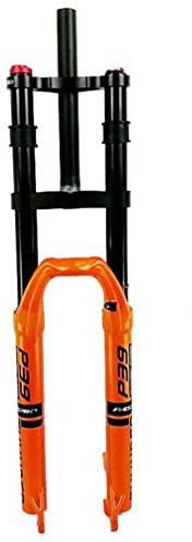 HSQMA DH Downhill Mountainbike Federgabel 26 27,5 29 Zoll Federweg 160 Mm MTB Luftgabel Doppelschulter Vorderradgabel 1-1/8 Gerades Rohr Mit Lockout (Color : Orange, Size : 27.5inch)