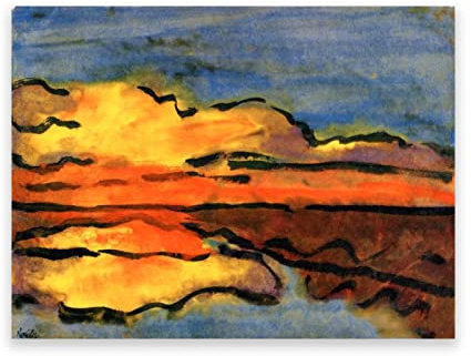 IKYE Berühmte Gemälde von Emil Nolde, Druck auf Leinwand. Reproduktion von Ölgemälden. Abstrakte Wandbilder auf Leinwand für Wohnzimmer (Küste) 60 x 84 cm (23,6 x 33,1 Zoll), rahmenlos