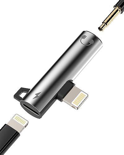 Adaptateur iPhone Jack 3.5 mm Ecouteur vers Lightning Prise Cable(2 en 1)accessoire Chargeur Casque Certifié Apple MFI pour 14 13 12 11 Pro Max 7 8 Plus X Se Xs Xr Ipad Air Câble Splitter Voiture AUX