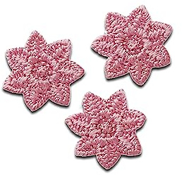 Mono-Quick 3 Sternchen rosé - Aufnäher, Bügelbild, Aufbügler, Applikationen, Patches, Flicken, zum aufbügeln, Größe: 1,5 x 1,5 cm