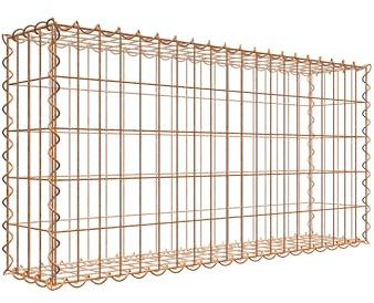 Rostige Gabione 100 cm x 50 cm x 20 cm (L x H x T), Maschenweite 5 cm x 10 cm, Spirale
