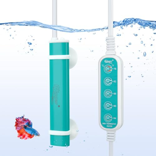 hygger Aquarium Heizung Klein 75W Aquarium Heizer Mit Saugnäpfen, Einstellbar Aquariumheizer Klein Heizstab für Fischbecken, Überhitzungsschutz