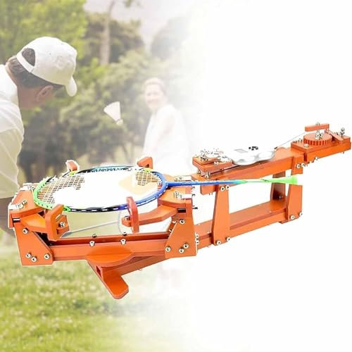 YMAOMAO Badmintonschläger-Bespannungsmaschine, 6-Punkt-Badminton-Besaitungsmaschine mit Fester 60-Pfund-Winde, Badmintonschläger-Besaitungsmaschine für DIY-Squash-, Tennis- oder Badmintonschläger