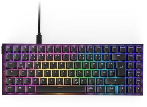 NZXT Function 2 MiniTKL - 2024 Optische Tenkeyless Gamingtastatur | RGB beleuchtet | 8K-Abfragerate | Lineare Opt. Switches | Einstellbare Auslösung | Hot-Swap | Gaming Keyboard | Schwarz DE (QWERTZ)