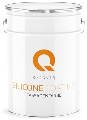 Q-COVER Fassadenfarbe 10 L Weiß F103 – Silikonharz, Außenfarbe, Hydrophob, Wetterfest, Fassadenschutz