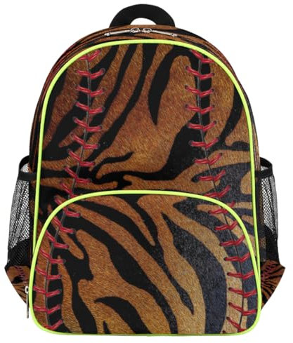 Softball Vintage Tiger Kinder-Rucksäcke für Mädchen Jungen Kinder, Tigermuster, niedlicher kleiner Kleinkind-Rucksack, Schule, Kindergarten, Büchertasche, Reisen, lässiger Tagesrucksack, farbig, One
