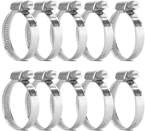 Beekeg Schlauchschellen Edelstahl,Schlauchschelle Verschiedene Größen,Verstellbare Schlauchschellen 6-12mm (10 Stück)