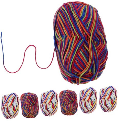 STOBOK Strickgarn-Set – 7er-Pack Flauschiges Baumwollgarn – Häkelgarn Für Dekorative Accessoires Babydecken Und Warme Mützen