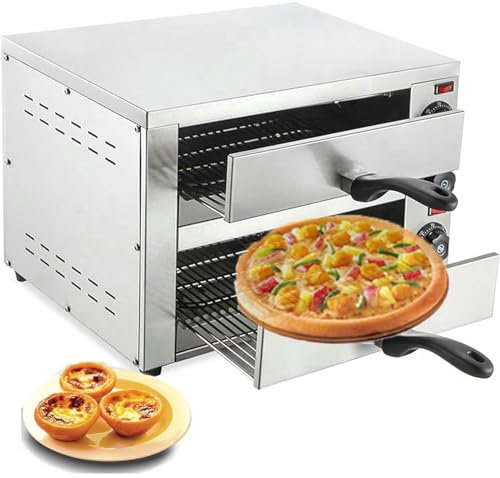 16-Zoll-Elektro-Pizzaofen für die Arbeitsplatte – Gewerblicher Pizzaofen-Burger-Maker mit einstellbarer Temperatur, gleichmäßiger Erwärmung des Pizza-Makers für den Einsatz in Pizzerien und Restaura