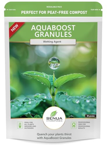 Senua AquaBoost Water Retaining Granules – Advanced Root Hydration & Soil Moisture Booster for Indoor and Outdoor Plants | Prevents Dry Soil & Hydrophobic Patches | Stronger, Healthier Growth (50g)