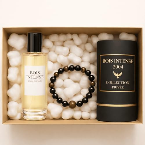 Lot Parfum Homme BOIS INTENSE 2004 – Eau de Parfum Collection Privée 50 ml + Brume Corps et Cheveux 200ml – Sillage Boisé et Élégant – Longue Tenue – Cadeau Made in France