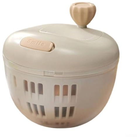 Volakebeing Centrifuga per insalata e verdure, ciotola di grande capacità con manovella, base antiscivolo, per frutta, verdura, erbe, scolare, lavare a secco, disidratare (grigio)