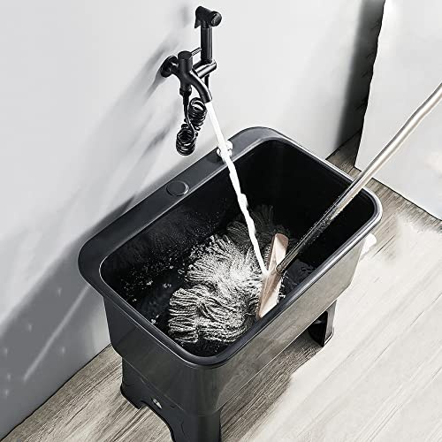 Floor Mop Sink,Heavy Duty Floor Mop Sink - Outdoor Public Basin with Faucet & Drain, Ideal for Garage, Store, Bathroom Cleaning, Durable Slop Sink for Efficient Water Drainage