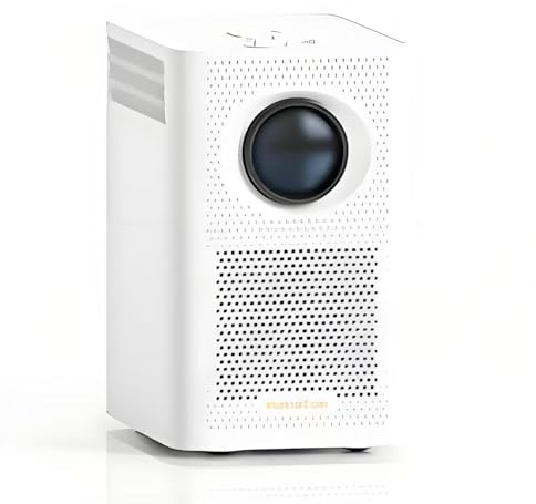 Smart Projector 4K WiFi+Bluetooth, projecteur cinéma Portable extérieur, Nouveau Petit vidéoprojecteur Maison/Bureau Compatible avec téléphone/téléviseur/Ordinateur Portable/HD, Blanc