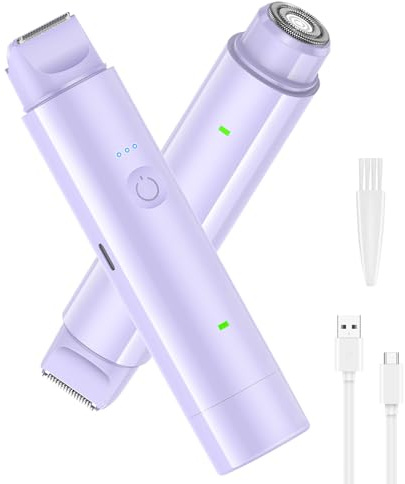 Lady Shavers for Women, 2-in-1 Bikini Trimmer for Wet and Dry, 2025 New Electric Razor for Women, Advanced Painless, Waterproof & Rechargeable Razors for Bikini Underarm Leg Arm Body Face