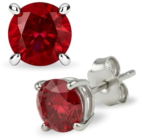 Hannah’s Treasures Ohrstecker Silber 925 Rund Zirkonia Ohrringe Stecker | Rhodiniert & nickelfrei. Runder Zirkoniastein in vielen Farben & Größen. Edles Geschenk-Set für Damen & Herren