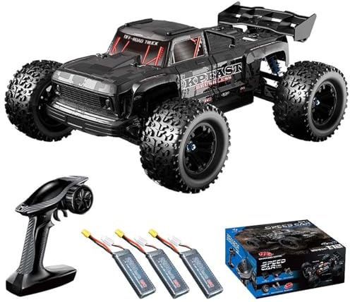 Teeggi KF16 Ferngesteuertes Auto Für Erwachsene 70KM/H,1:12 4WD Off Road Race Buggy, Bürstenloser Motor RC Hohe Geschwindigkeit Offroad Drift Rennauto, 3 Batterien(Schwarz)