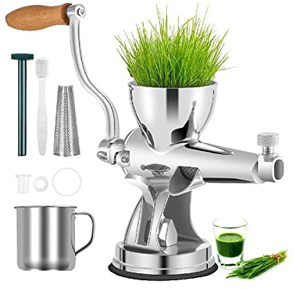 Estrattore di succo manuale in acciaio inox per erba di grano, sedano, spinaci, melograno, mela, uva e verdure