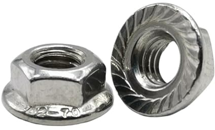 Sechskant-Sicherungsmuttern Flansch, 304 Edelstahl Flansch-Sechskantmuttern-Set M3-M16 Silber(M12 5pcs)