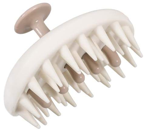 LAPYAPPE Spazzola per Shampoo in Silicone Alimentare Bianco-Grigio Massaggiatore per Cuoio Capelluto Scrub Esfoliante Spazzola per Chioma da Doccia Leggera e Resistente Adatta a Tutti i