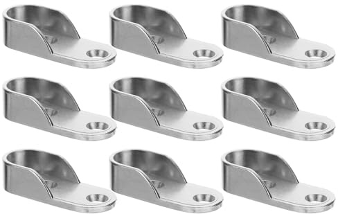 MOBUTOFU Supporto per Bastoni da Armadio in Ferro Spesso Argento 12 Pezzi Tre Fori Resistente senza Deformazioni per Negozi di Abbigliamento