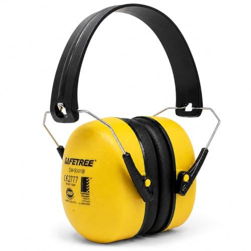 SAFETREE Casque de protection auditive SNR 32 dB pliable pour adulte Jaune
