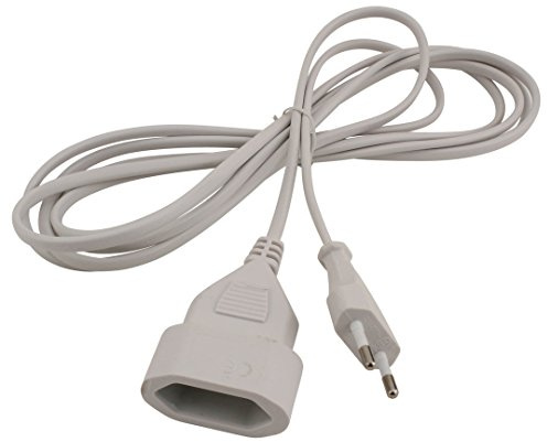 UNITEC Euro-Verlängerung mit Stecker und Kupplung, 3m, weiß