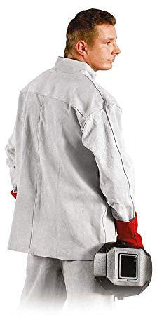 Reis KSB Indianex Veste de Protection en Cuir pour Soudeur Gris Clair Uni (A: 170-182 B: 112-126) Taille