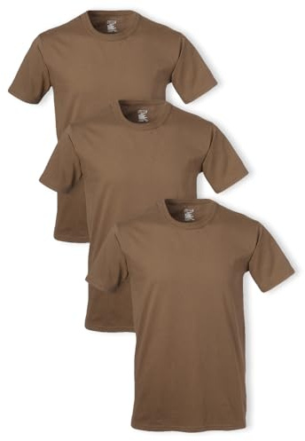 SOFFE MJ Herren Core Unterhemd T-Shirts (3er-Pack), Coyote Braun, Mittel
