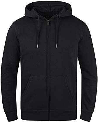 !Solid BertiZip Herren Sweatjacke Kapuzen-Jacke Zip-Hoodie mit Kapuze und optionalem Teddy-Futter aus hochwertigem Baumwollmaterial Meliert